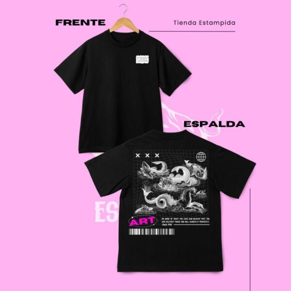 camisa negra con estampado