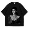 camisa negra con estampado de riri